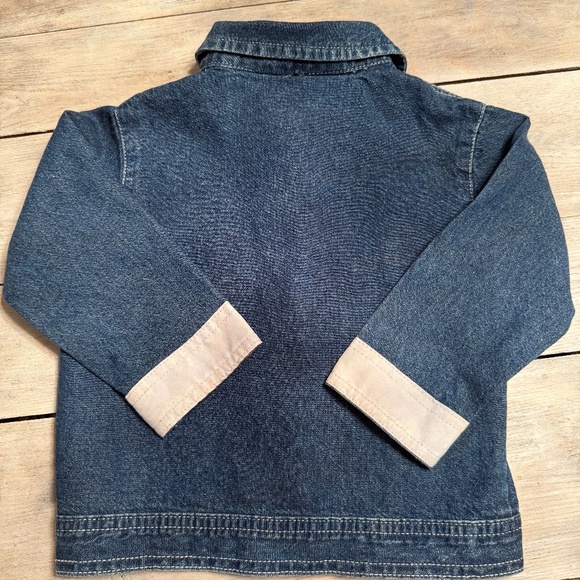 VTG Winnie Pooh 100 Acre Baby Jean Denim Jacket Shirt Pearl Snap Hearts 24 Month - Picture 9 of 13